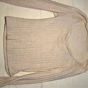 SHEIN Beige Ribbed Knit Top